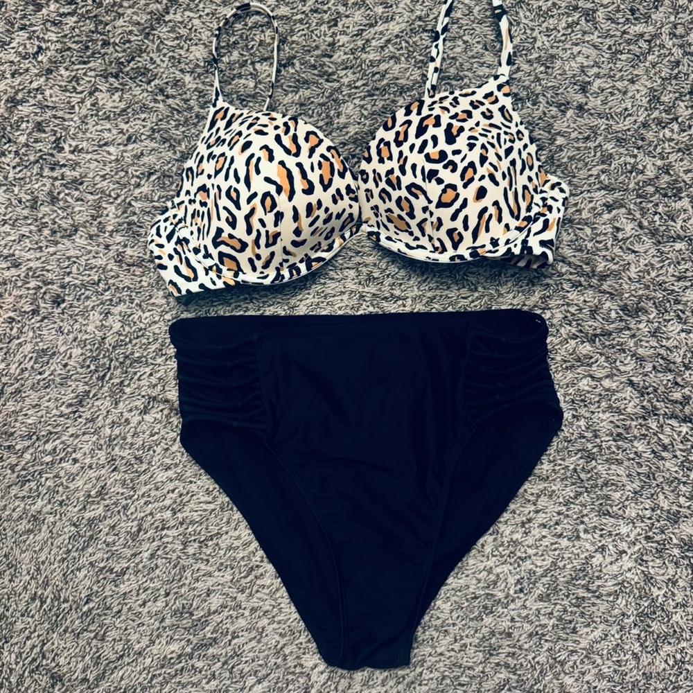 Xhilaration Black High Waist Bikini Set